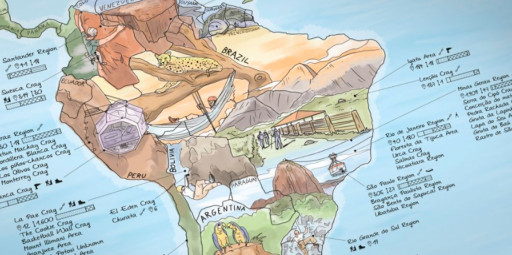 Empresa disponibiliza poster com ilustração dos principais lugares de escalada do mundo