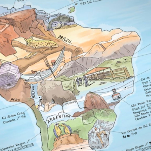 Empresa disponibiliza poster com ilustração dos principais lugares de escalada do mundo