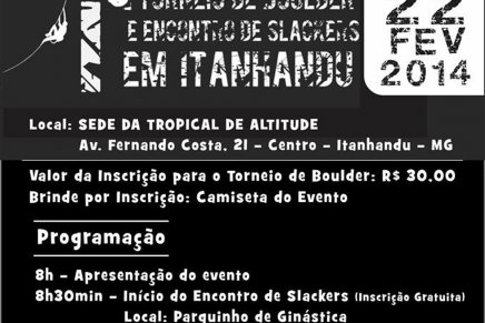 Itanhandu-MG promove torneio de boulder e encontro de slackliners em Fevereiro