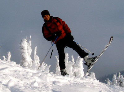 Esquiando em Idaho, EUA, em 2009
