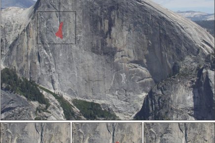 Parte significativa de rocha cai de via no Half Dome em Yosemite