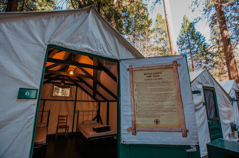 Tenda na Curry Village (ou Half Dome Village a partir de 1º de março) | Foto: DNC Parks & Resorts 